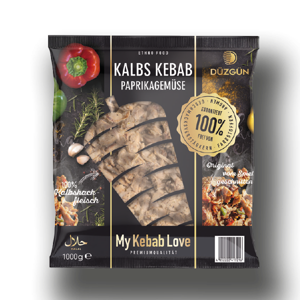 Bild von Kalbs Kebab mit Paprika Gemüse 1000g